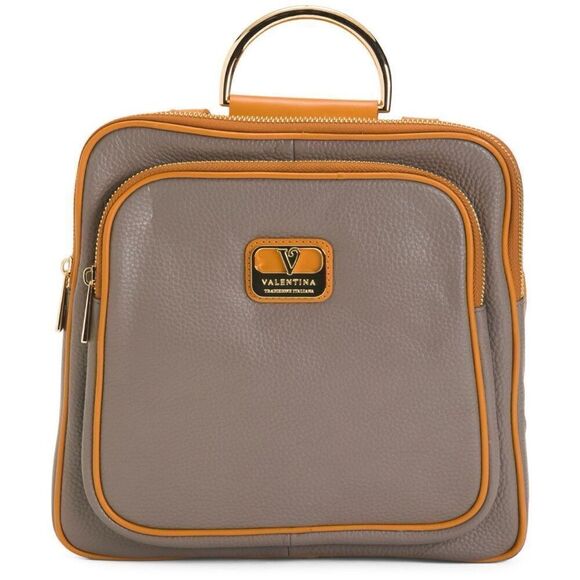 NWT RARE Gorgeous Valentina Brown & Tan Backpack Real Finest Italian Leather Bag